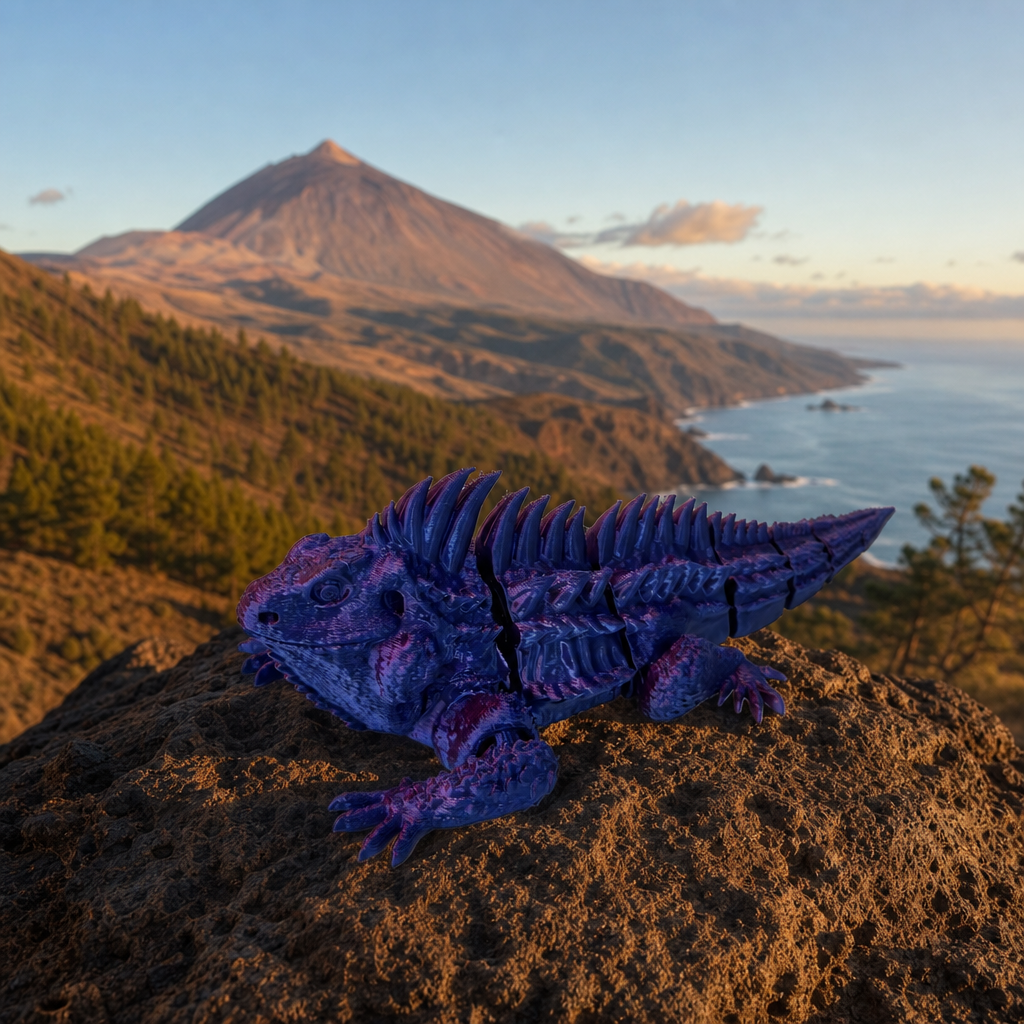 Iguana Realista Articulada Flexi 3D