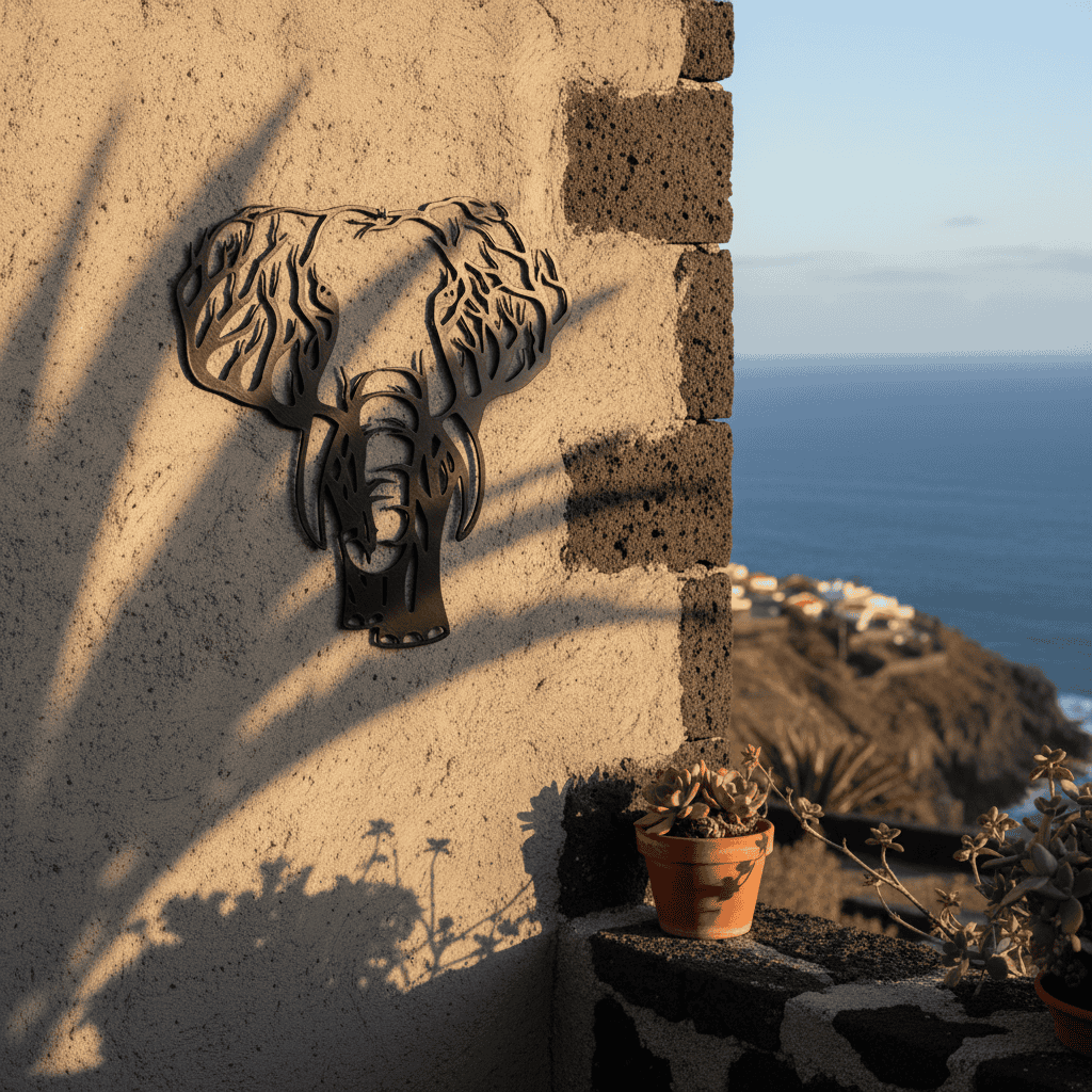 Decoración de Pared Elefante Silueta 3D