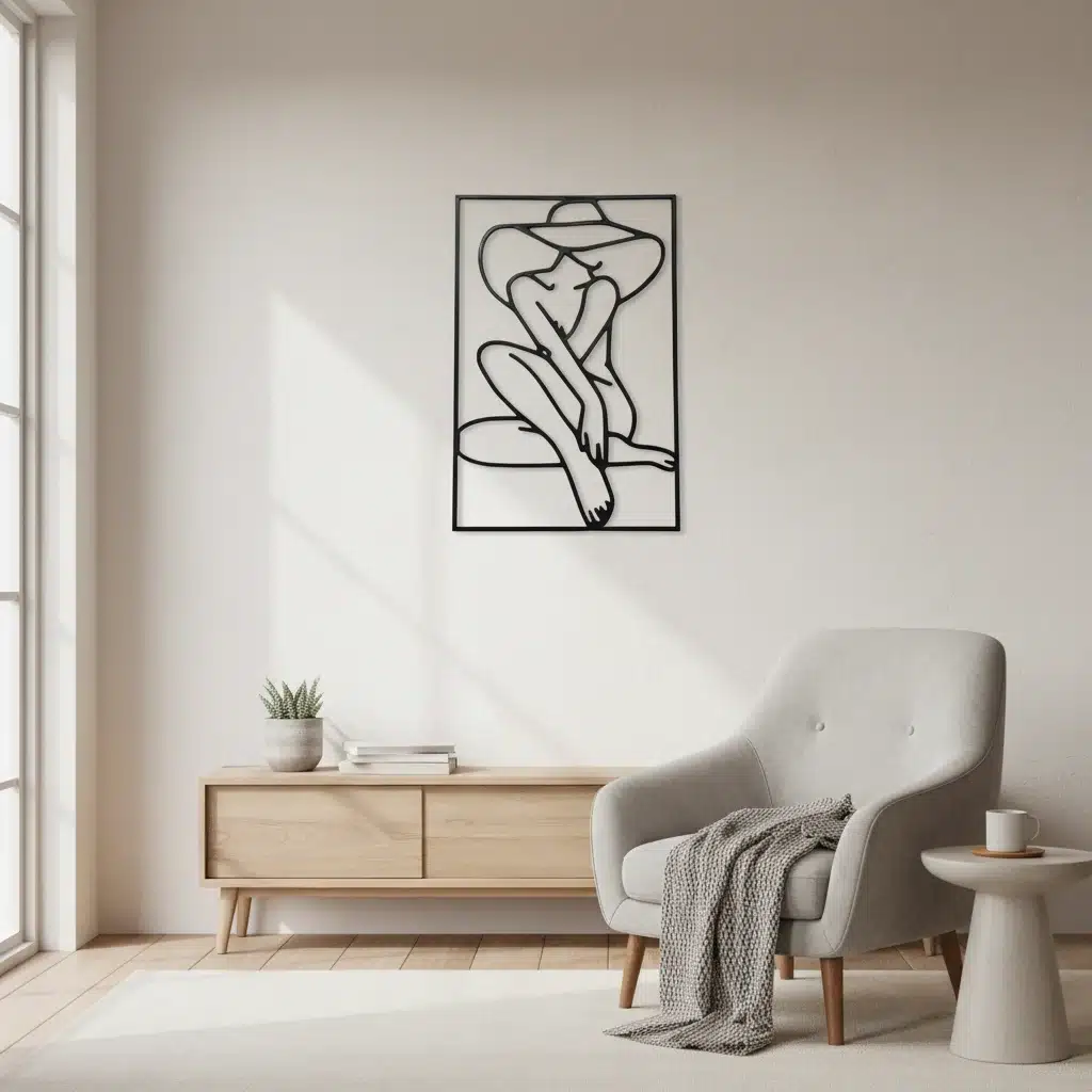 Decoración de Pared – Silueta Mujer con Sombrero