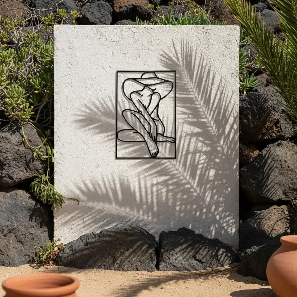 Decoración de Pared – Silueta Mujer con Sombrero