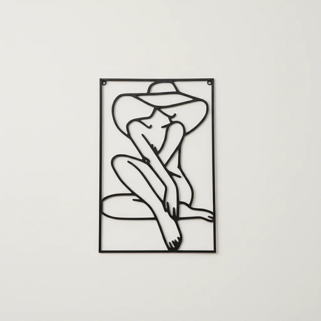 Decoración de Pared – Silueta Mujer con Sombrero