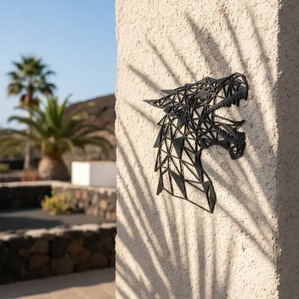 Decoración de Pared – Cabeza de Dragón Geométrica