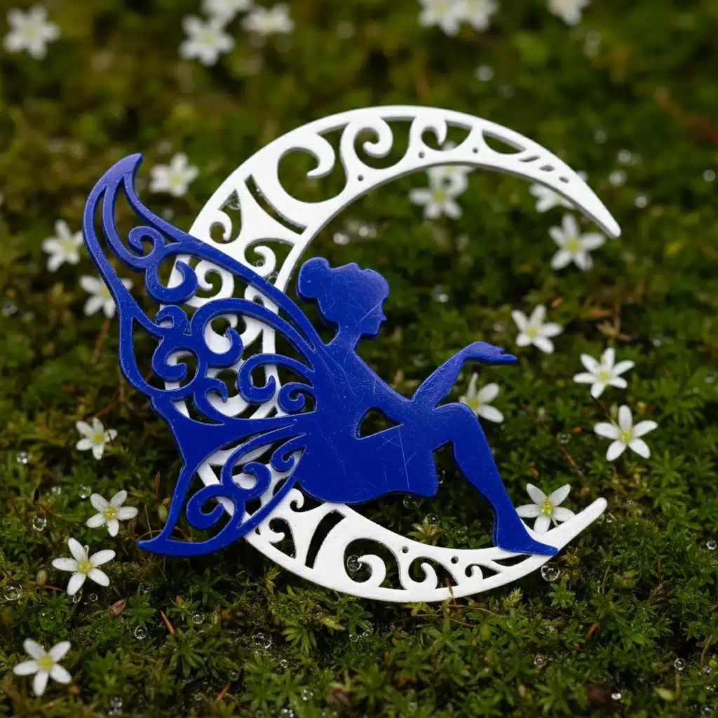 Decoración de Pared - Hada Azul en Luna Fluorescente