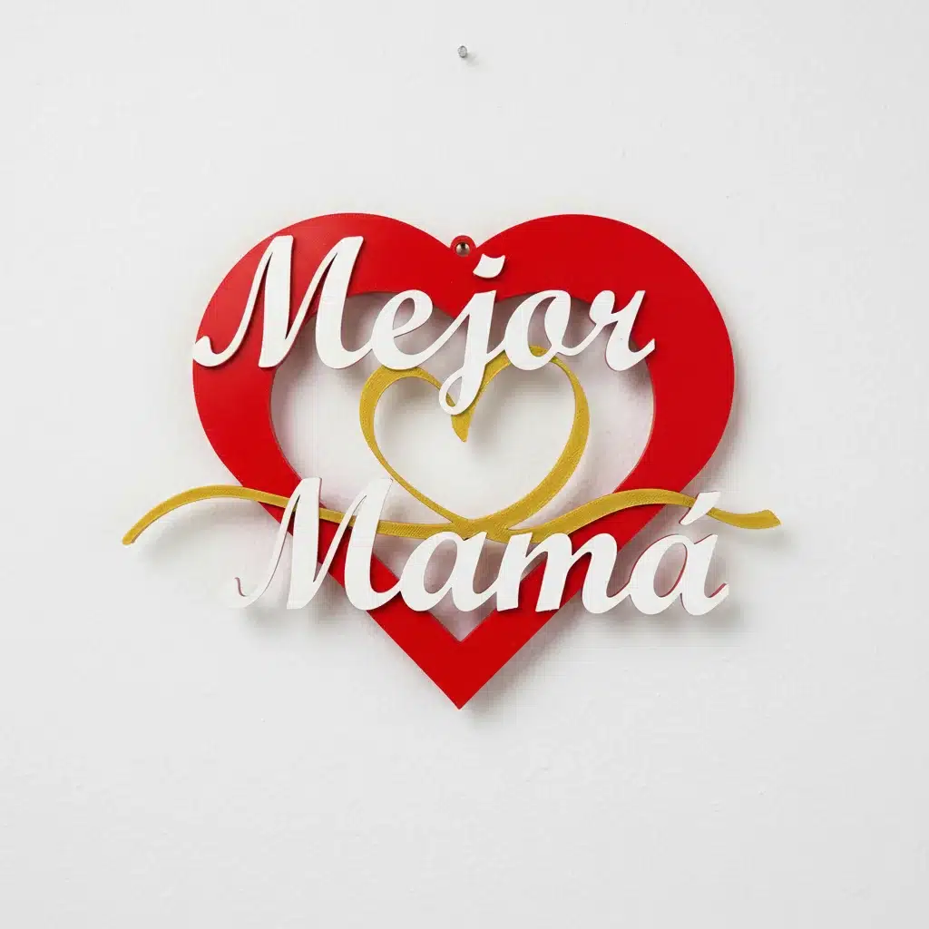 Decoración de Pared - 'Mejor Mamá' Corazón