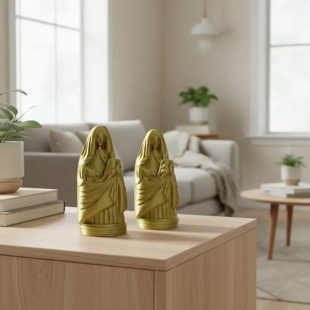 Estatuilla Virgen de los Ángeles Oro 3D