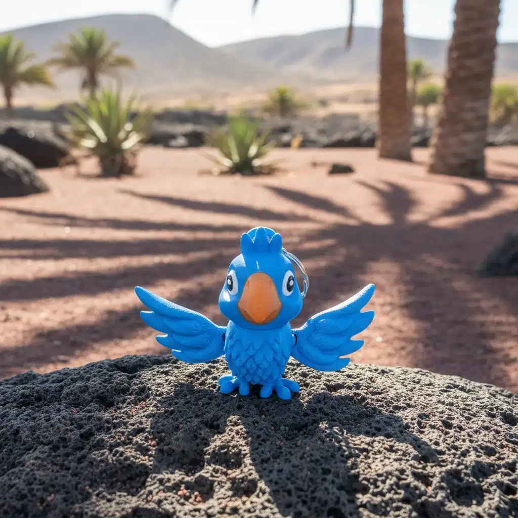 Llavero Loro Articulado 3D Azul