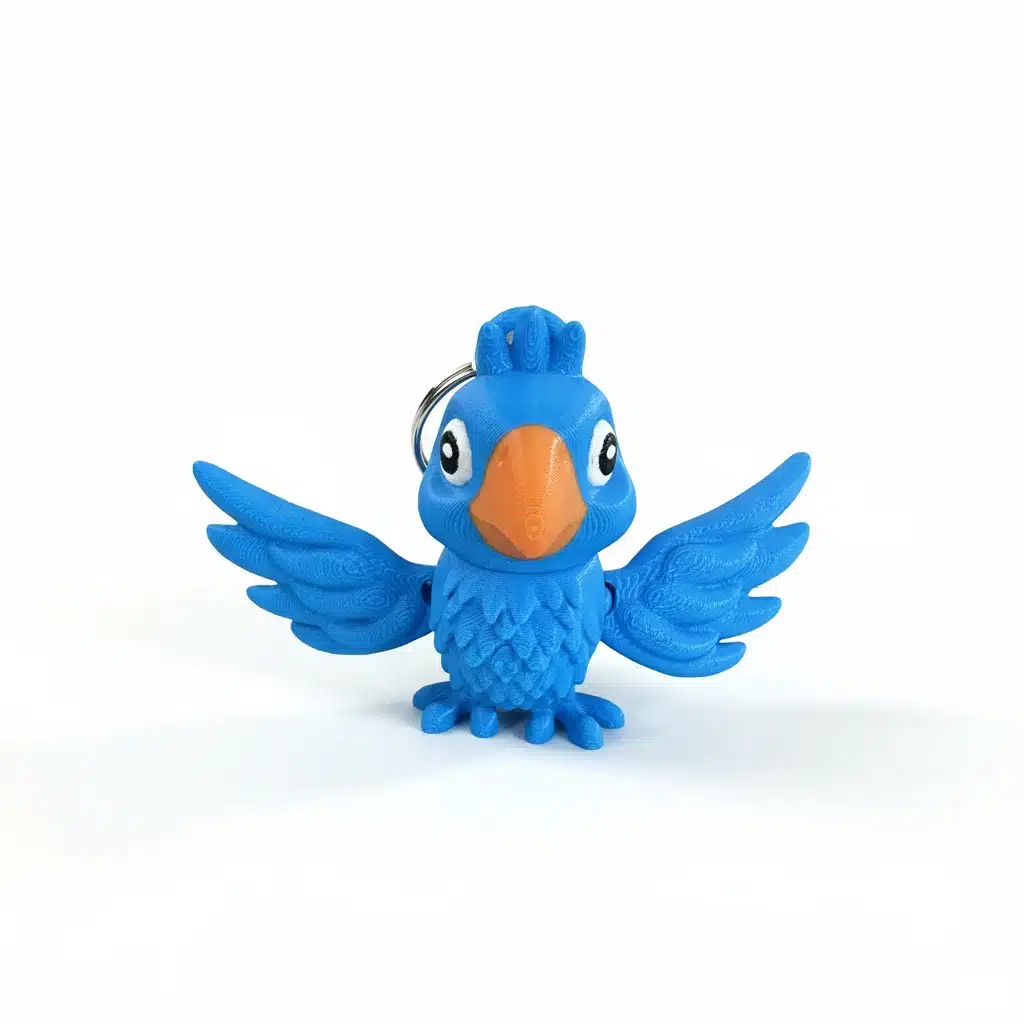 Llavero Loro Articulado 3D Azul