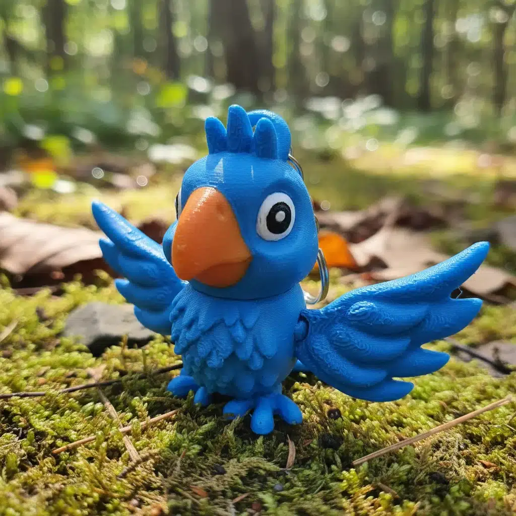 Llavero Loro Articulado 3D Azul
