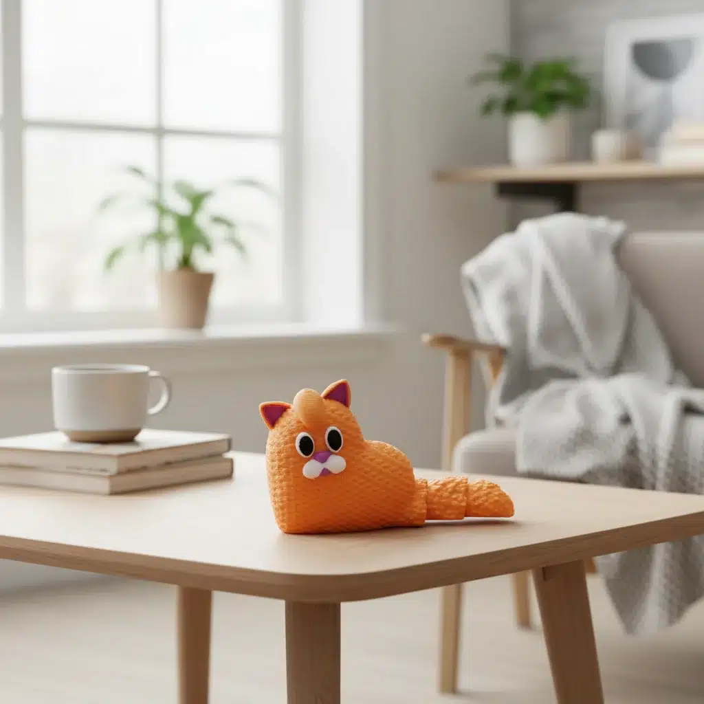 Gato Corazón Textura Punto 3D