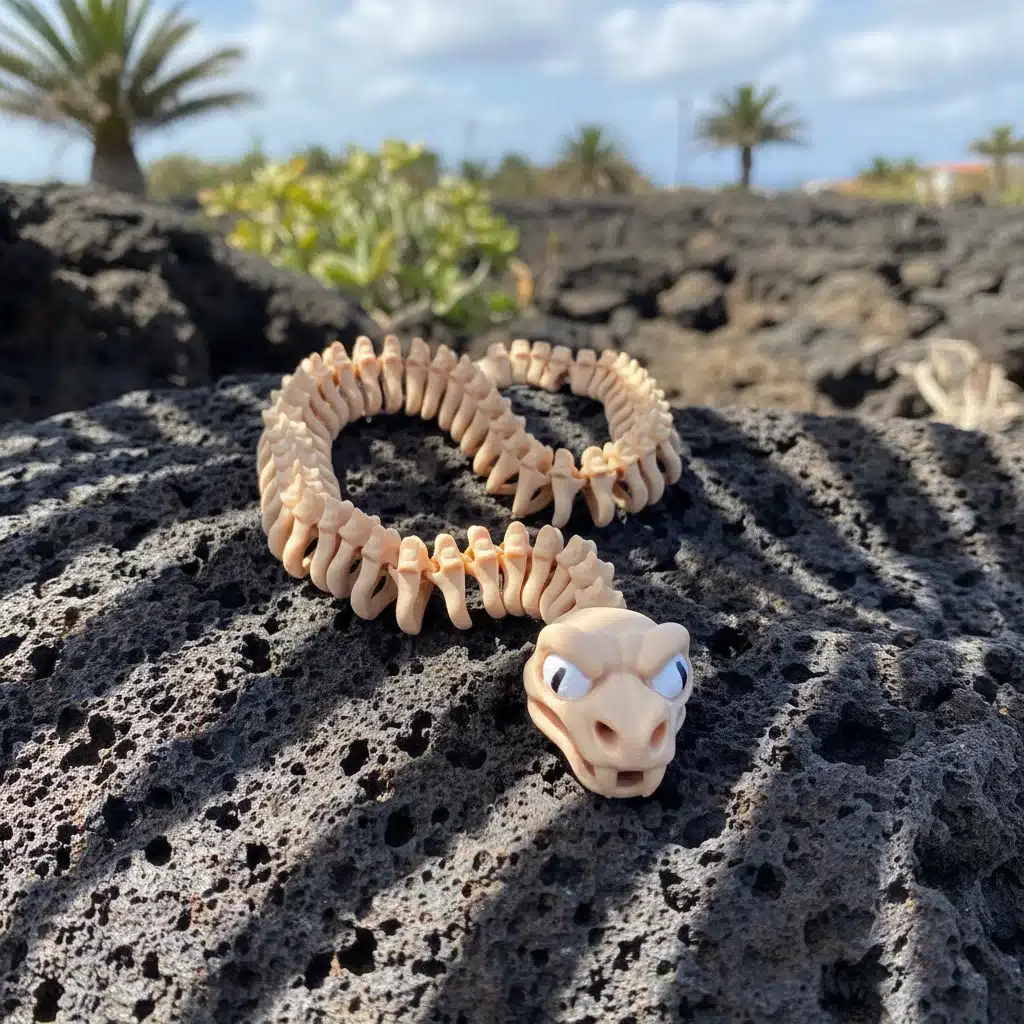 Serpiente Esqueleto Gigante Articulada 3D