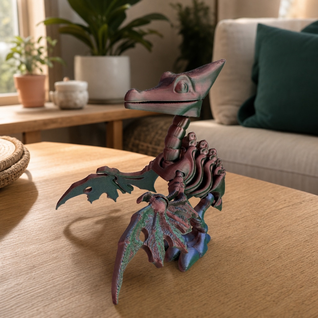 Pteranodón Esqueleto Articulado Flexi 3D — ambiente interior
